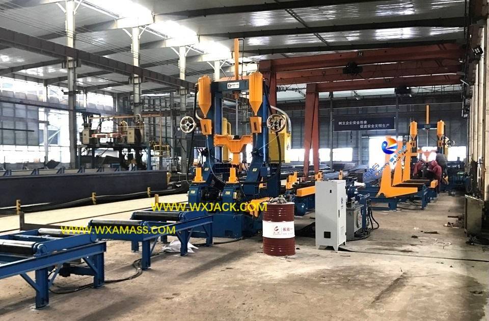 Production Line Arrangement Steel Structure H Beam Fabrication Machine