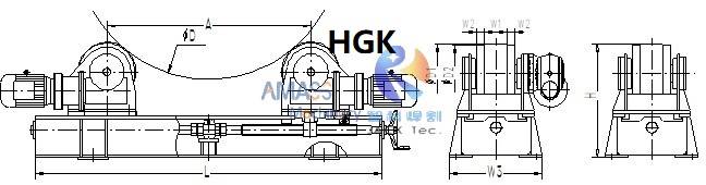 2- Welding Rotator-HGK Side view- HLK-2