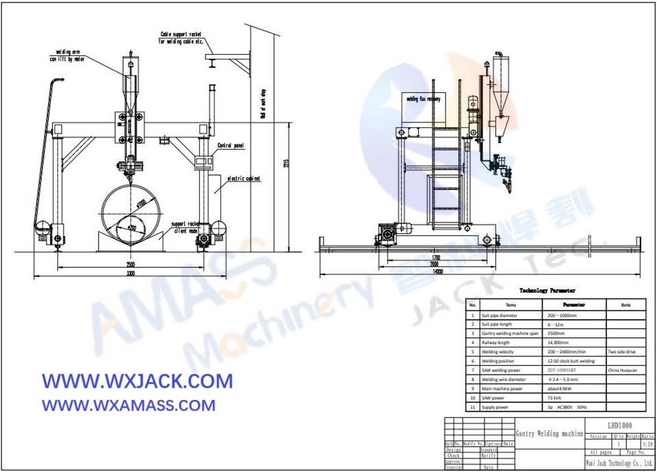 Long Pipe and Rod Moving Gantry Welding Machine LHD1000