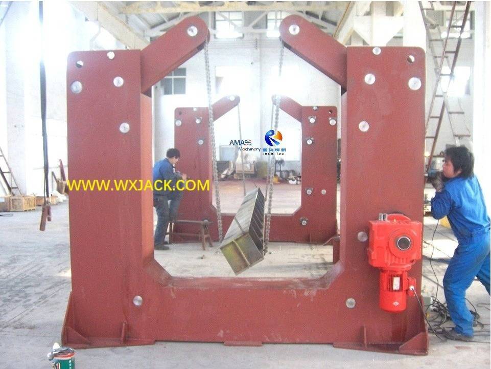 Double Individual U Frame Chain Manipulator Overturning Machine on Steel Structure Beam
