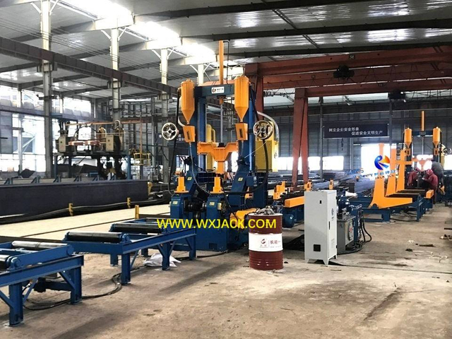 Production Line Arrangement Steel Structure H Beam Fabrication Machine