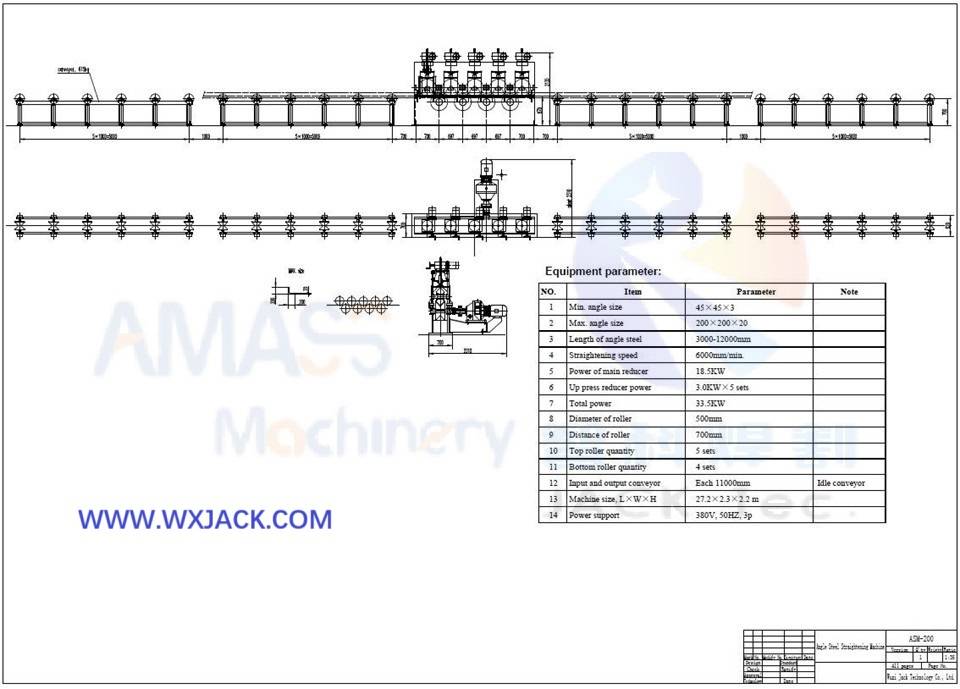 High Power Motor Drive ASM160 and ASM200 Rolled Angle Straightening Machine