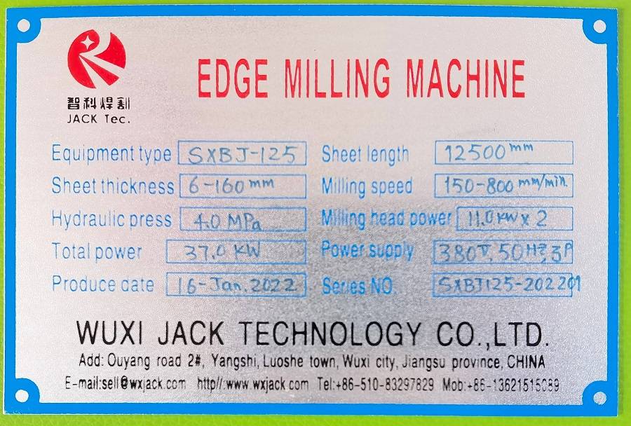 90° Angle Scope SXBJ-125 Double Heads Large Edge Milling Machine