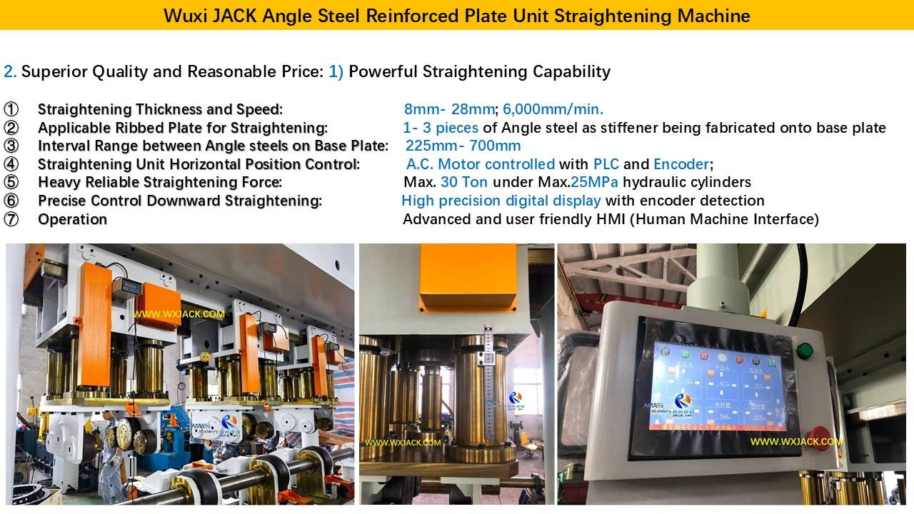 2 Angle Steel Ribbed Plate Unit Straightening Machine