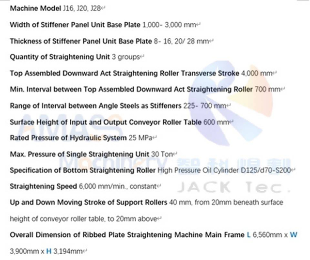 1A Angle Steel Stiffened Plate Unit Straightening Machine